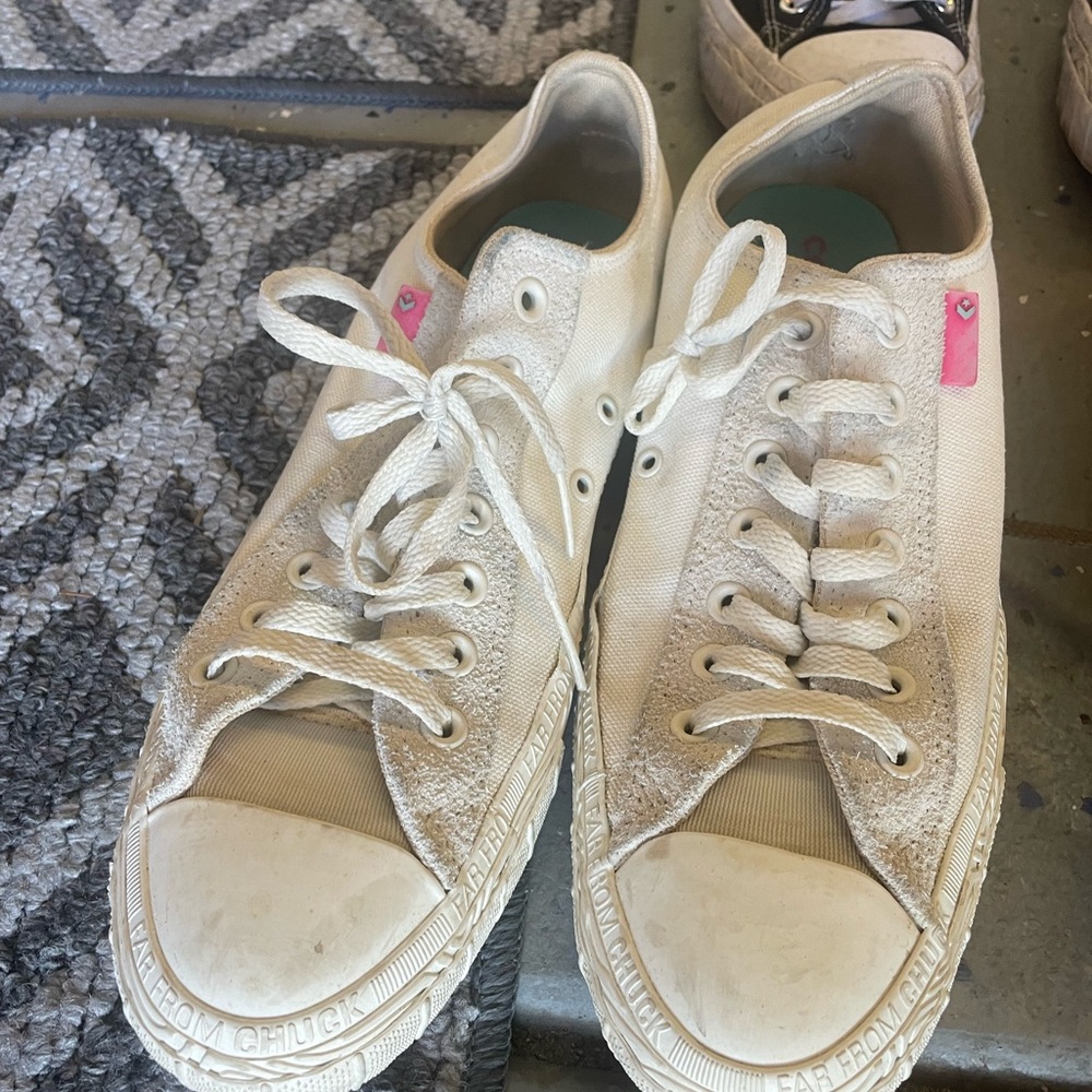 Converse Cream and Pink Chuck Taylor Sneakers